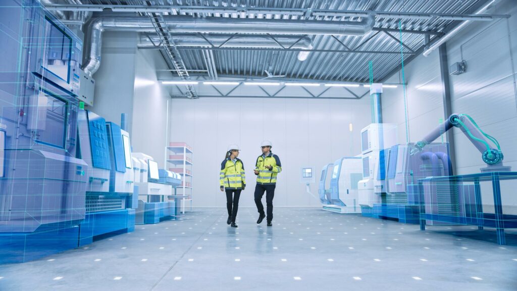 Begehung zur Arbeitssicherheit in der Produktionshalle